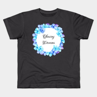 Chasing Dreams Watercolor Floral Wreath Kids T-Shirt